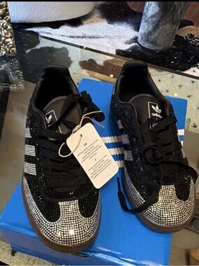 adidas Samba OG W Black with Silver Crystal Stripes